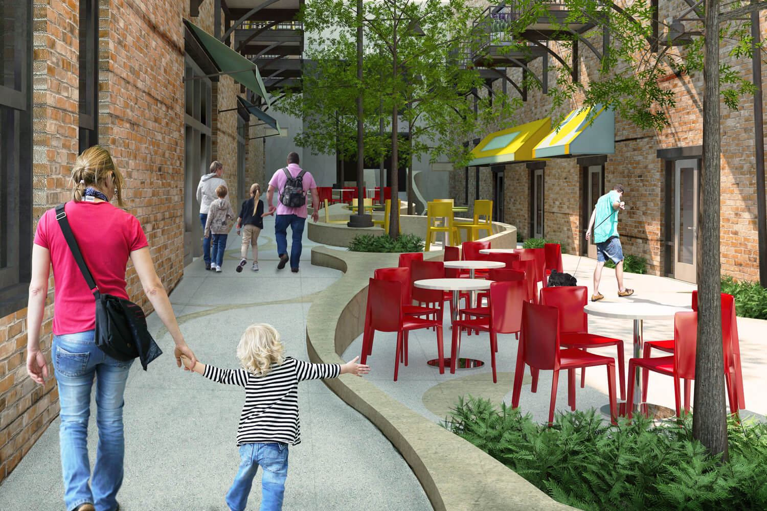 Dexter Alley Park Designed by Foshee Architecture -Exterior View from Ramp